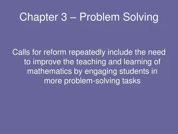 chapter 3 problem solving