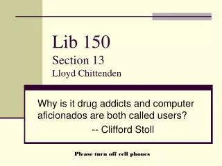 Lib 150 Section 13 Lloyd Chittenden