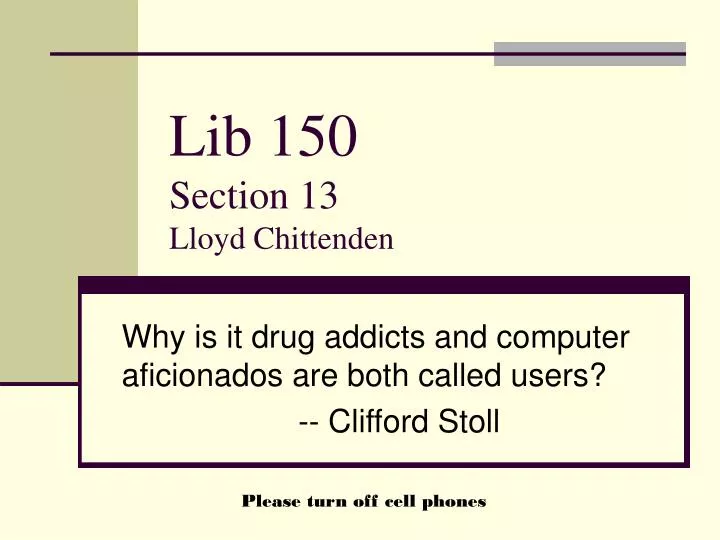 lib 150 section 13 lloyd chittenden