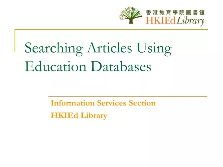searching articles using education databases