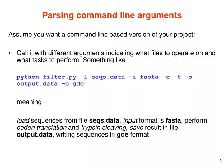 parsing command line arguments