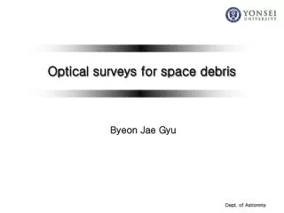 Optical surveys for space debris