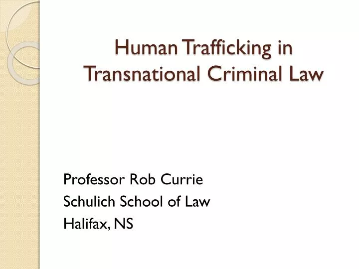 human trafficking in transnational criminal law