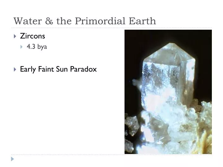 water the primordial earth