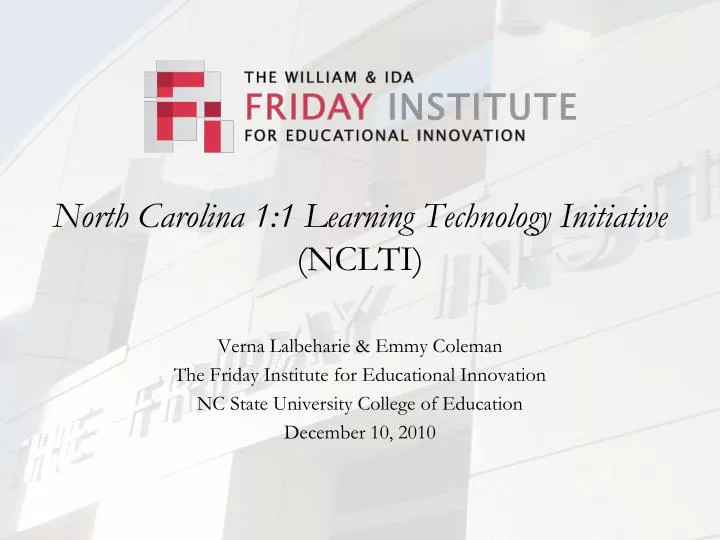 north carolina 1 1 learning technology initiative nclti