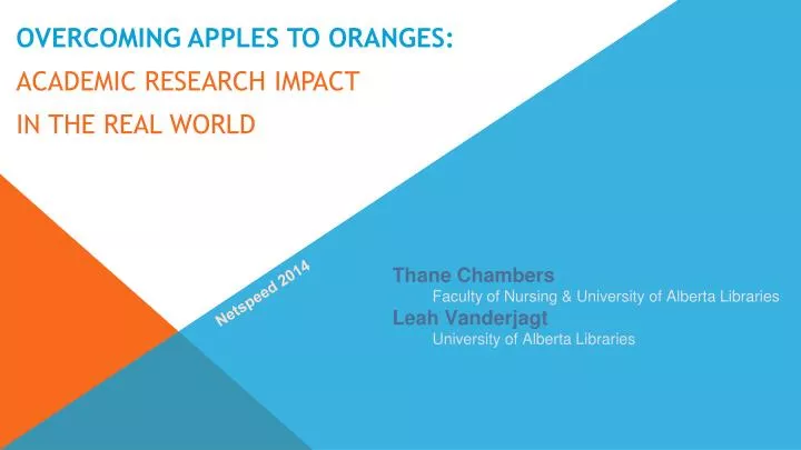 overcoming apples to oranges academic research impact in the real world