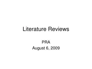 Literature Reviews