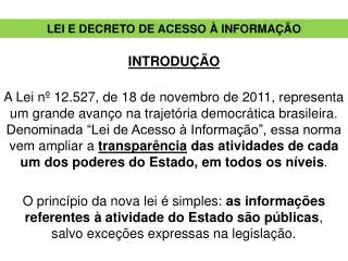 lei e decreto de acesso informa o