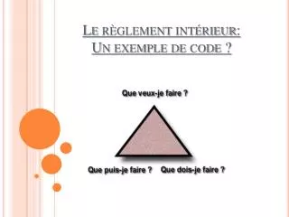 le r glement int rieur un exemple de code