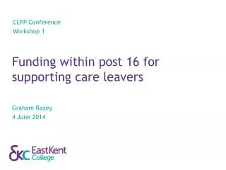 Funding within post 16 for supporting care leavers
