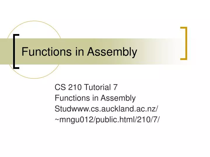 functions in assembly