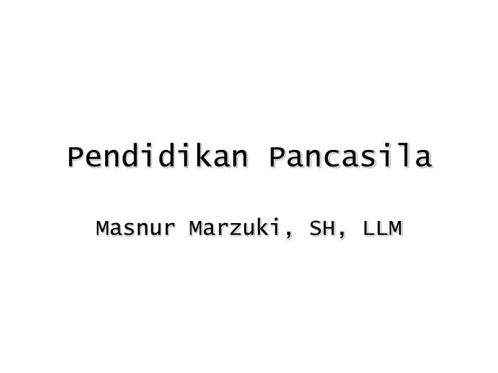 pendidikan pancasila