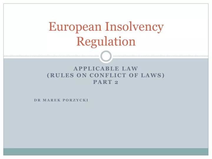 european insolvency regulation