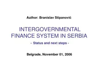 Belgrade, November 01, 2006