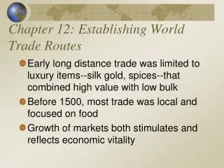Chapter 12: Establishing World Trade Routes