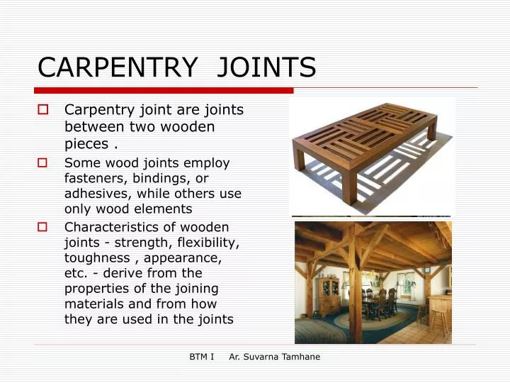 PPT CARPENTRY JOINTS PowerPoint Presentation free download ID