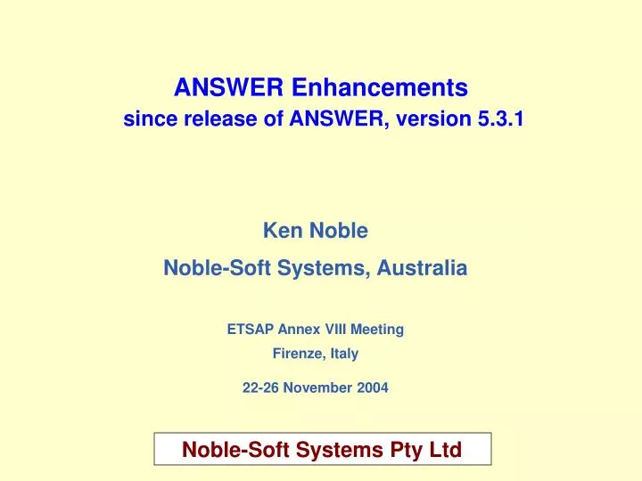 answer enhancements since release of answer version 5 3 1
