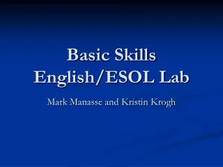 Basic Skills English/ESOL Lab