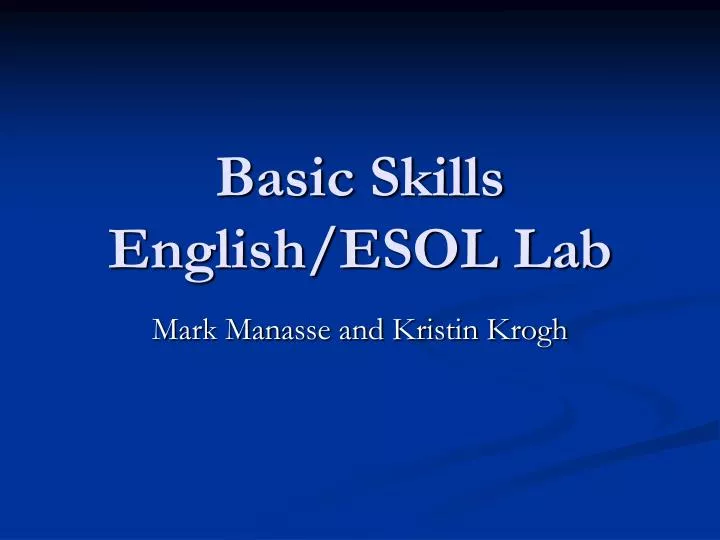 basic skills english esol lab