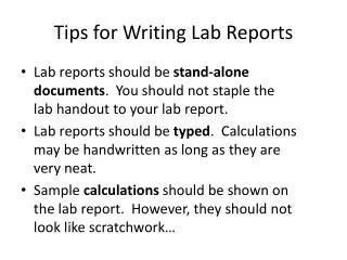 Tips for Writing Lab Reports