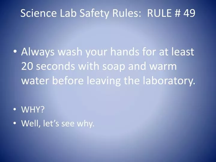 science lab safety rules rule 49