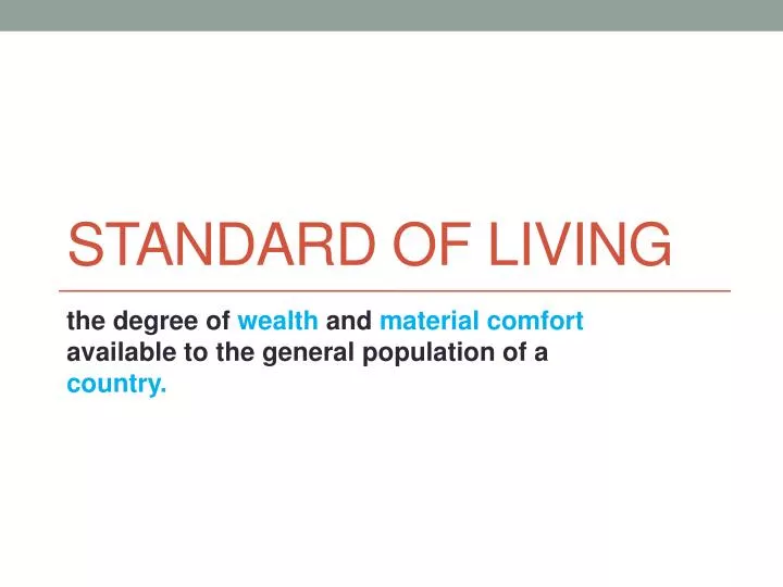 standard of living