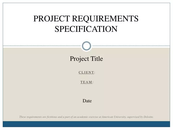 project requirements specification