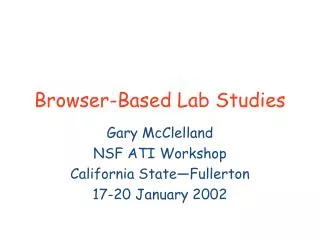 Browser-Based Lab Studies