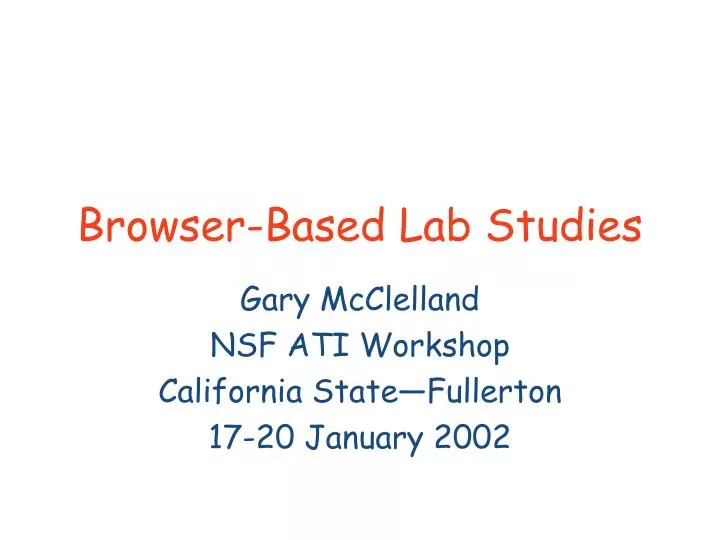 browser based lab studies