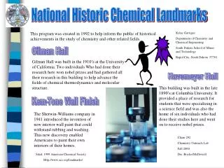 National Historic Chemical Landmarks