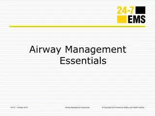 Airway Management Essentials