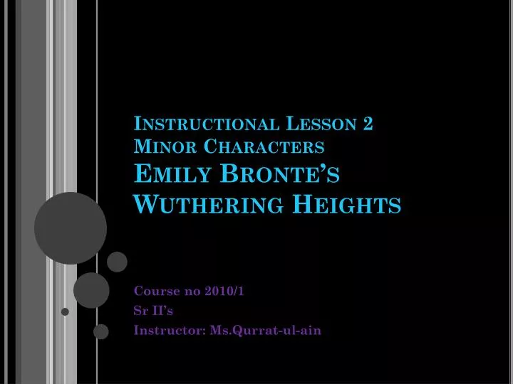 instructional lesson 2 minor characters emily bronte s wuthering heights
