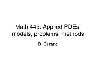 math 445 applied pdes models problems methods