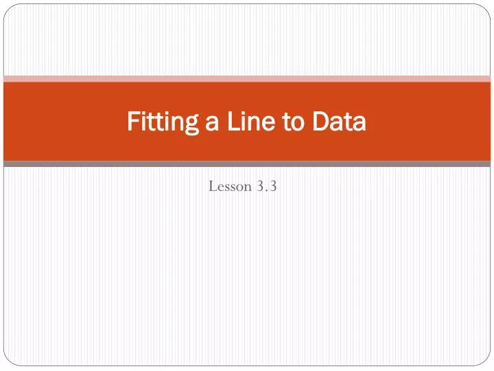 fitting a line to data