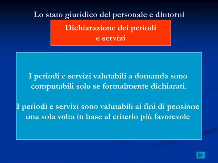 lo stato giuridico del personale e dintorni