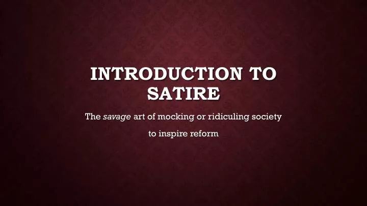 introduction to satire