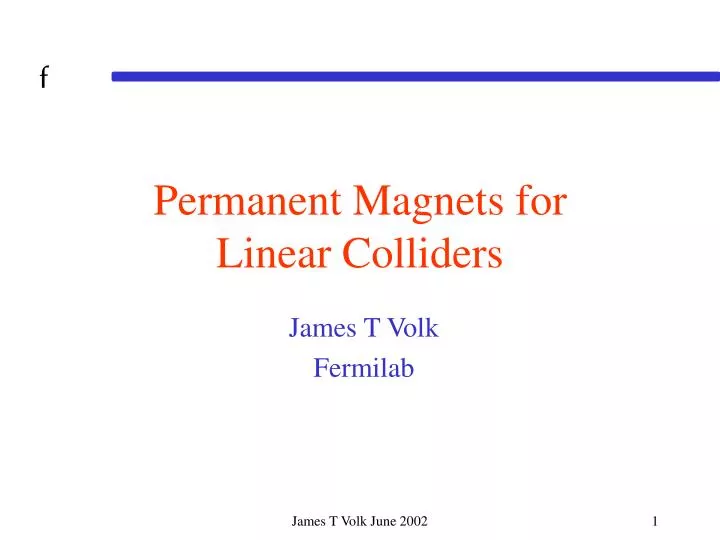 permanent magnets for linear colliders