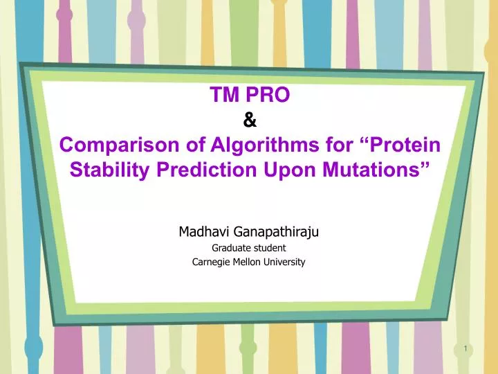 tm pro comparison of algorithms for protein stability prediction upon mutations
