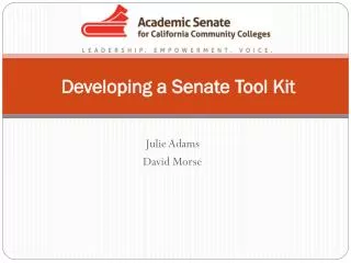 Developing a Senate Tool Kit