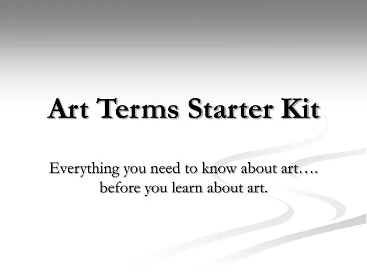 art terms starter kit