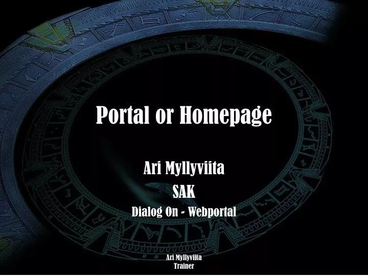portal or homepage