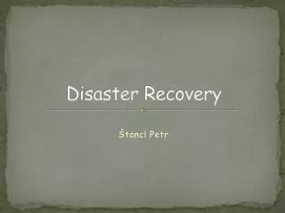 disaster recovery