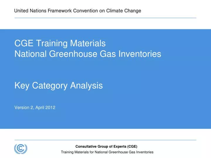cge training materials national greenhouse gas inventories key category analysis