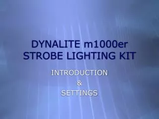 DYNALITE m1000er STROBE LIGHTING KIT