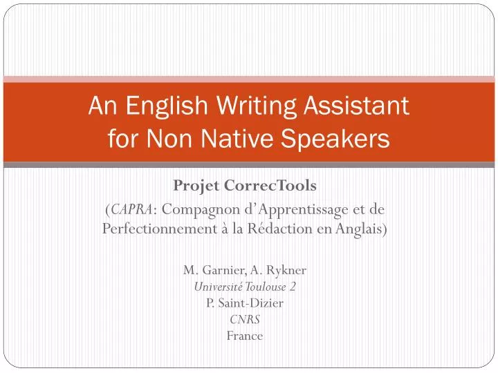 an english writing assistant for non native speakers