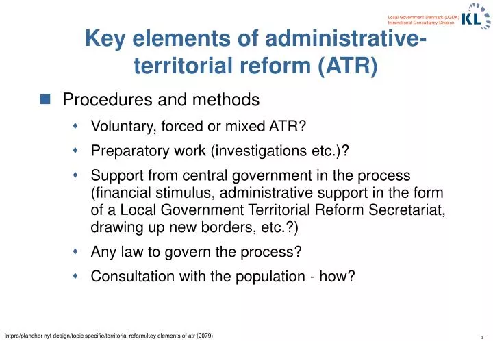 key elements of administrative territorial reform atr
