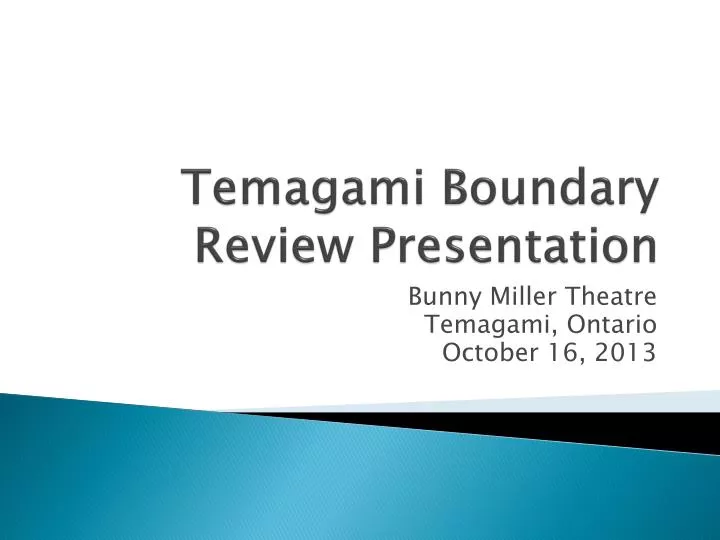 temagami boundary review presentation