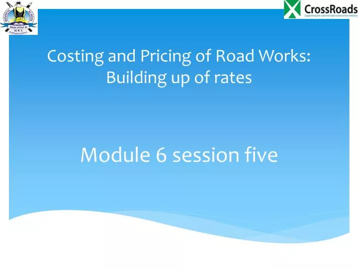 costing and pricing of road works building up of rates