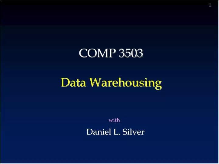 comp 3503 data warehousing