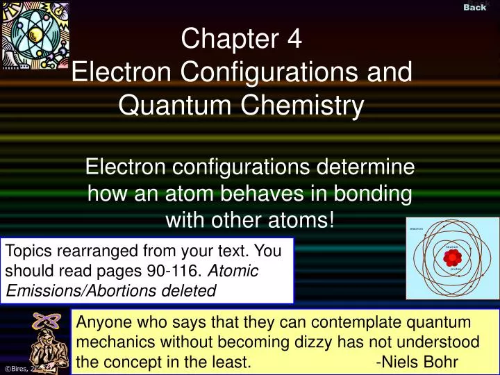chapter 4 electron configurations and quantum chemistry